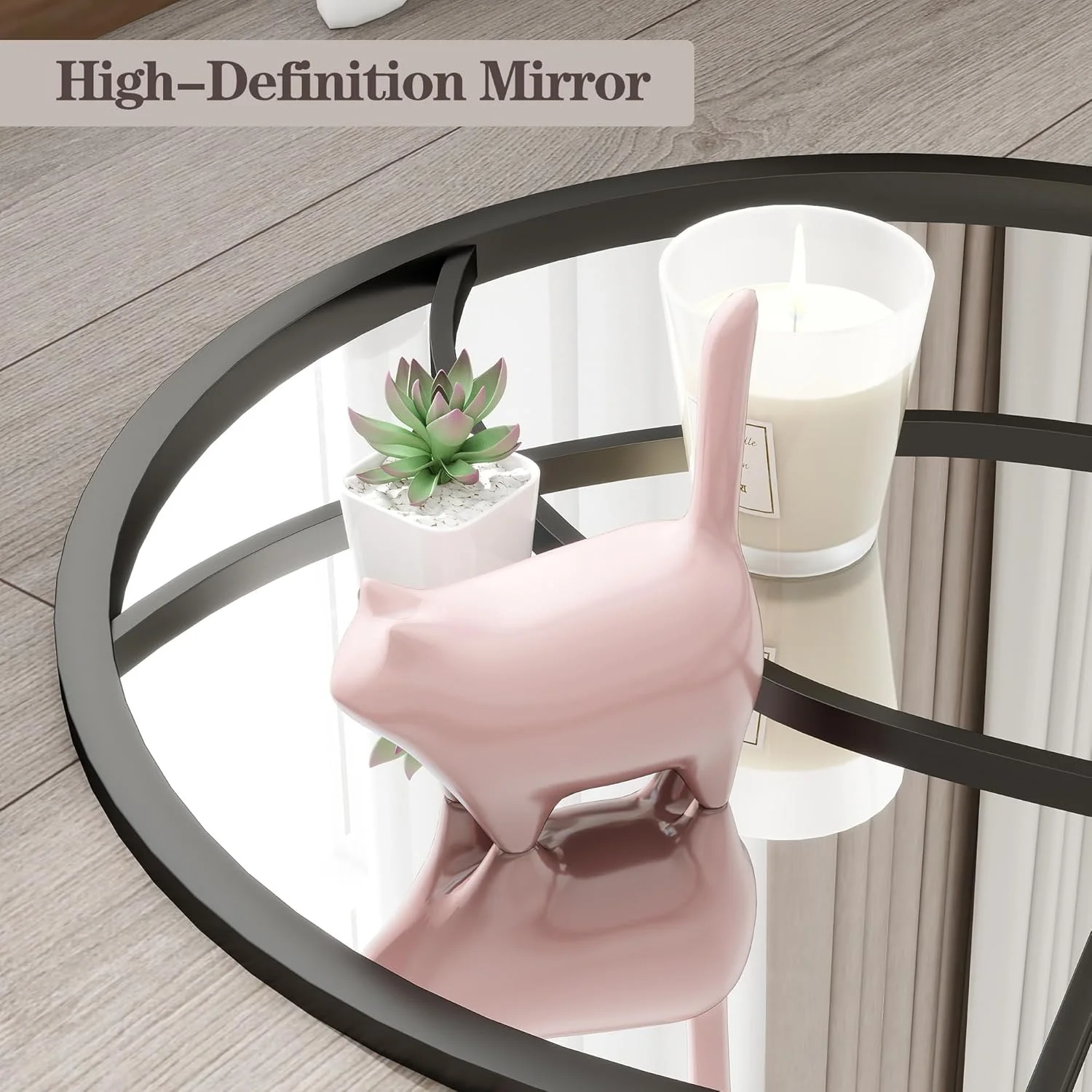 آینه قدی قوسی VPHOME، طرح پنجره، ابعاد 55x165 سانتی‌متر، قاب فلزی، طرح طاق‌دار، آینه دکوراتیو روستیک، طرح پنجره (مشکی)