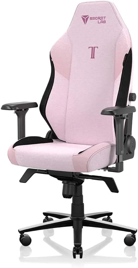 صندلی گیمینگ تایتان ایوو Secretlab، صورتی مخملی - صندلی کامپیوتر ارگونومیک و مقاوم با دسته‌های 4D، بالشتک سر مغناطیسی و پشتیبانی کمری - صندلی گیمینگ بزرگ و قد بلند با تحمل وزن 179 کیلوگرم - صورتی - پارچه