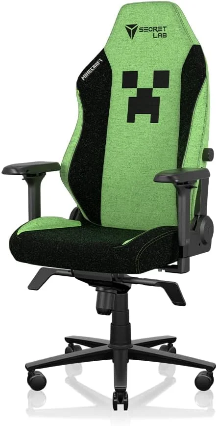 صندلی گیمینگ تایتان ایوو Secretlab Minecraft - تکیه گاه دار - ارگونومیک - صندلی کامپیوتر راحت با دسته های 4D - پشتی سر و کمر - کوچک - سبز - پارچه