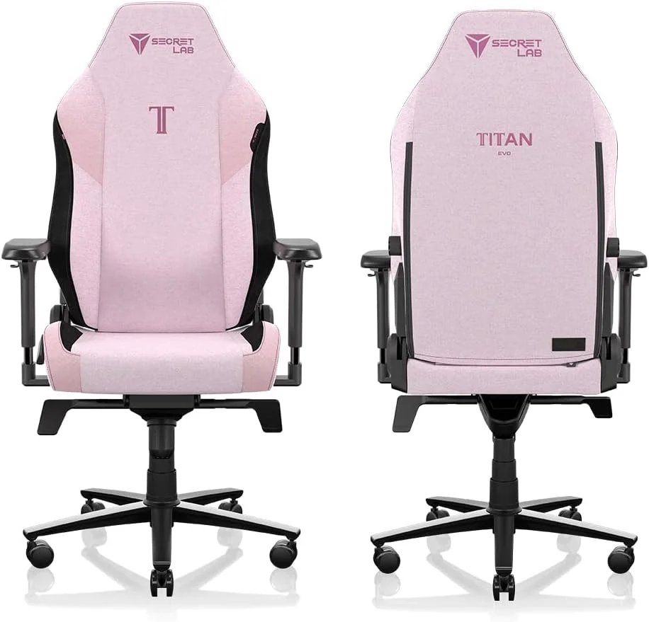 صندلی گیمینگ تایتان ایوو Secretlab، صورتی مخملی - صندلی کامپیوتر ارگونومیک و مقاوم با دستههای 4D، بالشتک سر مغناطیسی و پشتیبانی کمری - صندلی گیمینگ بزرگ و قد بلند با تحمل وزن 179 کیلوگرم - صورتی - پارچه صندلی گیمینگ تایتان ایوو Secretlab، صورتی مخملی - صندلی کامپیوتر ارگونومیک و مقاوم با دستههای 4D، بالشتک سر مغناطیسی و پشتیبانی کمری - صندلی گیمینگ بزرگ و قد بلند با تحمل وزن 179 کیلوگرم - صورتی - پارچه