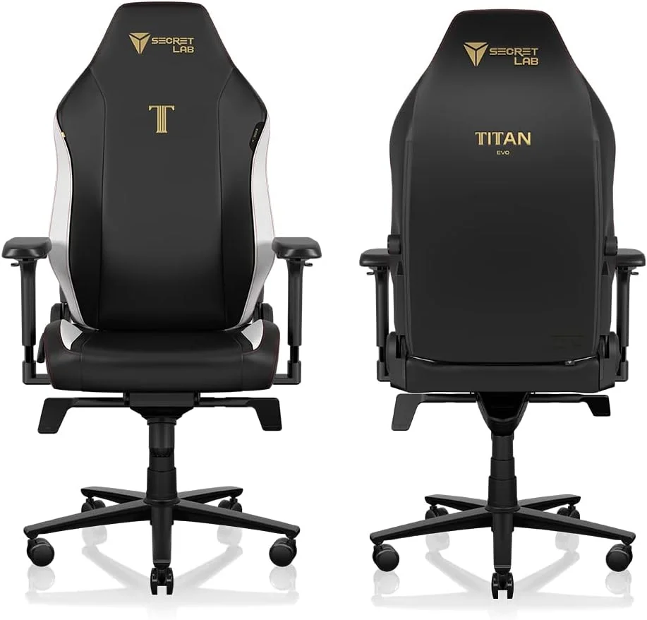 صندلی گیمینگ کلاسیک Secretlab Titan Evo - صندلی کامپیوتر تکیه گاه دار، ارگونومیک و بادوام با دسته های 4D، بالشتک سر مغناطیسی و پشتیبانی کمری - بزرگ و قد بلند تا 179 کیلوگرم - مشکی - چرم مصنوعی صندلی گیمینگ کلاسیک Secretlab Titan Evo - صندلی کامپیوتر تکیه گاه دار، ارگونومیک و بادوام با دسته های 4D، بالشتک سر مغناطیسی و پشتیبانی کمری - بزرگ و قد بلند تا 179 کیلوگرم - مشکی - چرم مصنوعی