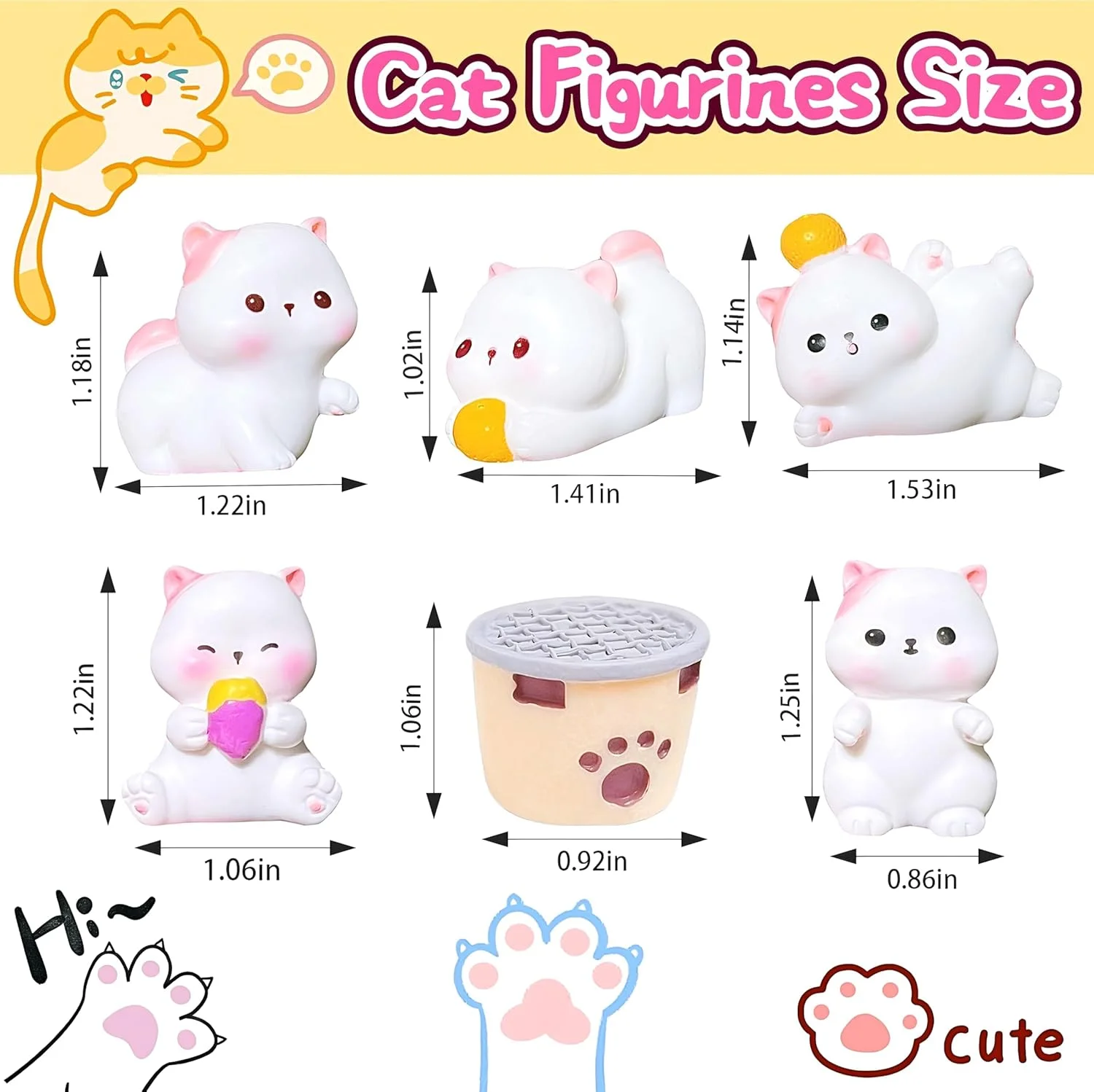 ست 6 عددی مینی فیگور گربه - گربه های رزینی کوچک و واقعی برای اسباب بازی های خانه عروسکی، دکور باغ پری، لوازم جانبی میز، کلکسیون های کودکان، مجسمه های کوچک حیوانات، تزئینات مینیاتوری گربه ست 6 عددی مینی فیگور گربه - گربه های رزینی کوچک و واقعی برای اسباب بازی های خانه عروسکی، دکور باغ پری، لوازم جانبی میز، کلکسیون های کودکان، مجسمه های کوچک حیوانات، تزئینات مینیاتوری گربه
