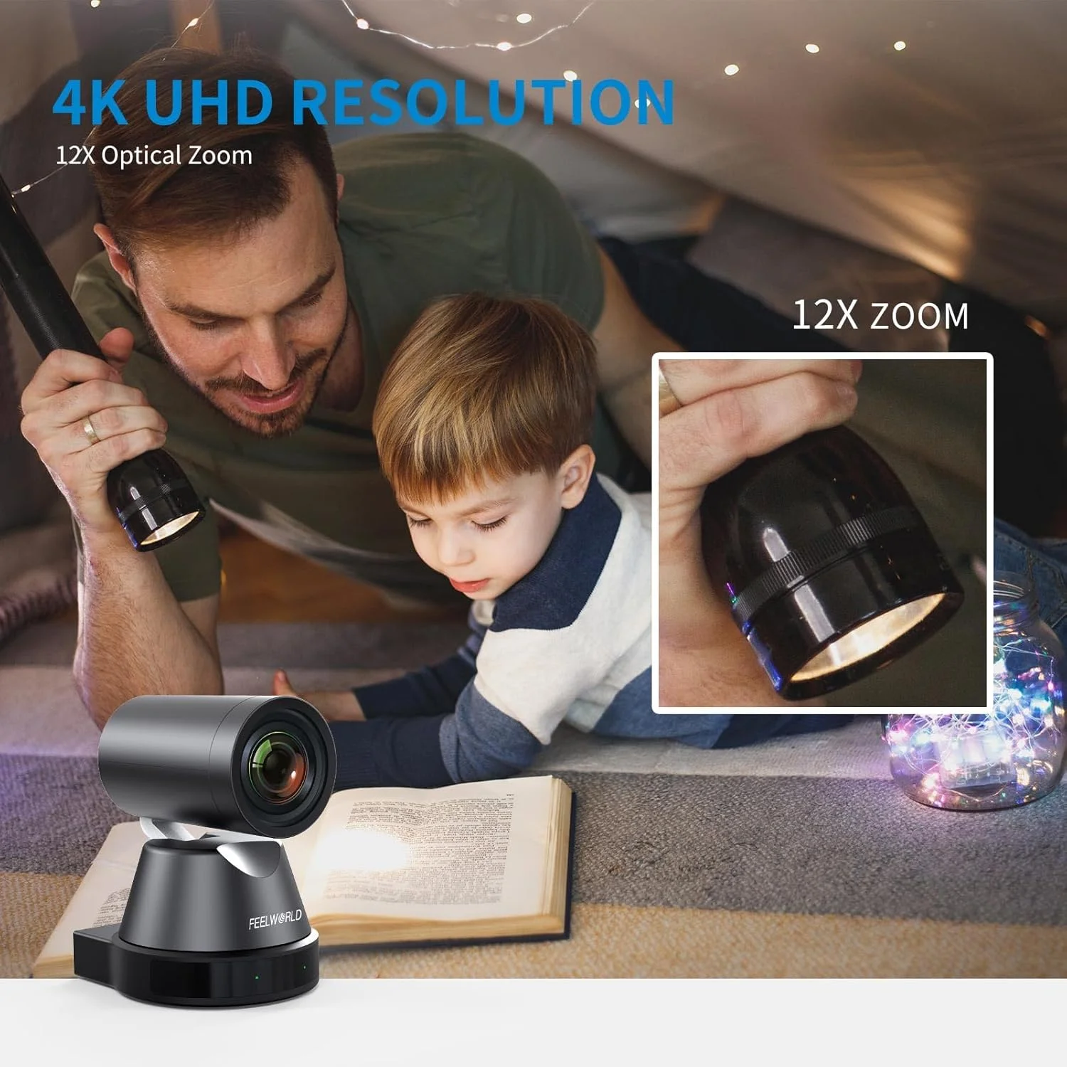 دوربین PTZ فورکی 12X FEELWORLD با زوم اپتیکال 12 برابر، ردیابی هوش مصنوعی، HDMI، USB، کنترل از راه دور IP، 4K@30fps و پشتیبانی از PoE برای پخش زنده کلیسا و نظارت کنفرانس دوربین PTZ فورکی 12X FEELWORLD با زوم اپتیکال 12 برابر، ردیابی هوش مصنوعی، HDMI، USB، کنترل از راه دور IP، 4K@30fps و پشتیبانی از PoE برای پخش زنده کلیسا و نظارت کنفرانس