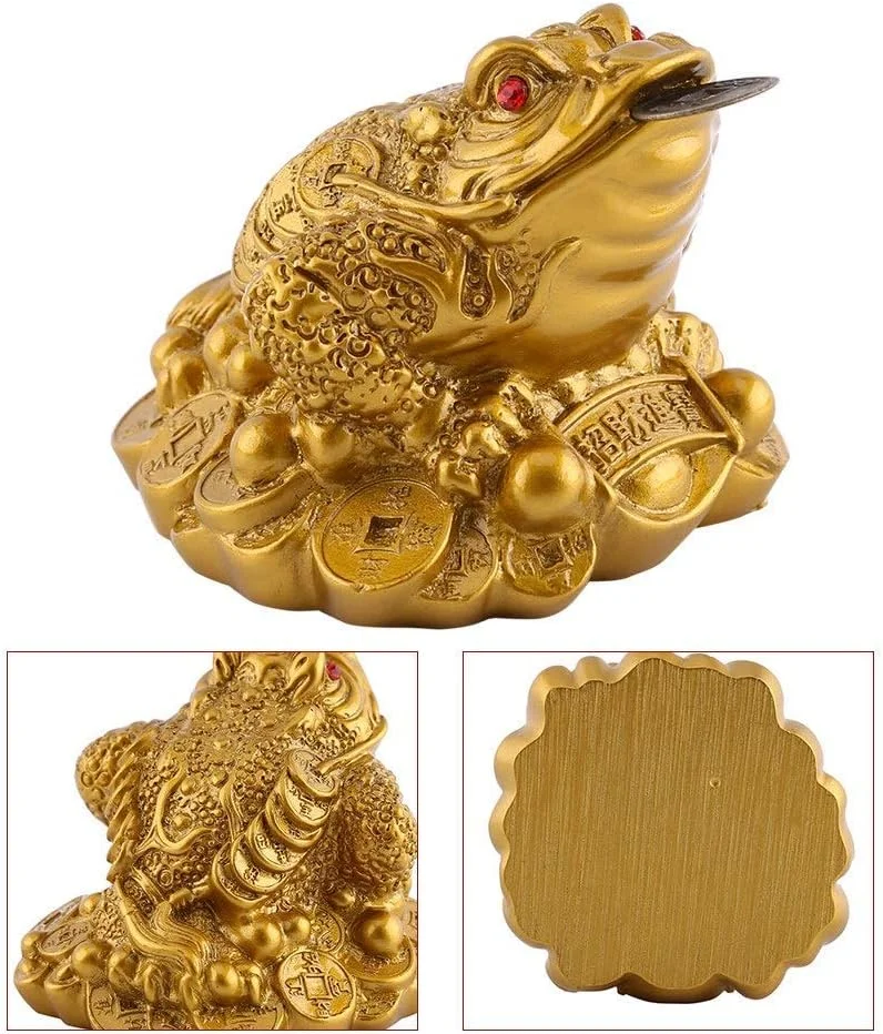 مجسمه قورباغه پول ثروت و خوش شانسی به سبک فنگ شویی چینی برای تزئین خانه و محل کار و هدیه خوش شانسی (کوچک) مجسمه قورباغه پول ثروت و خوش شانسی به سبک فنگ شویی چینی برای تزئین خانه و محل کار و هدیه خوش شانسی (کوچک)