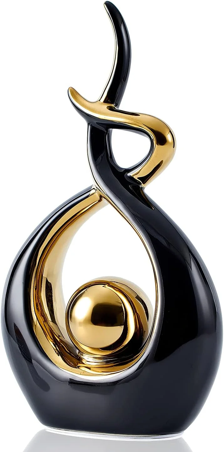 مجسمه سرامیکی هنری مدرن و انتزاعی FJS، دکوری برای میز ناهارخوری، اتاق نشیمن، دفتر کار، ارتفاع 27.4 سانتی متر، طول 16.5 سانتی متر (مشکی، کوچک) مجسمه سرامیکی هنری مدرن و انتزاعی FJS، دکوری برای میز ناهارخوری، اتاق نشیمن، دفتر کار، ارتفاع 27.4 سانتی متر، طول 16.5 سانتی متر (مشکی، کوچک)