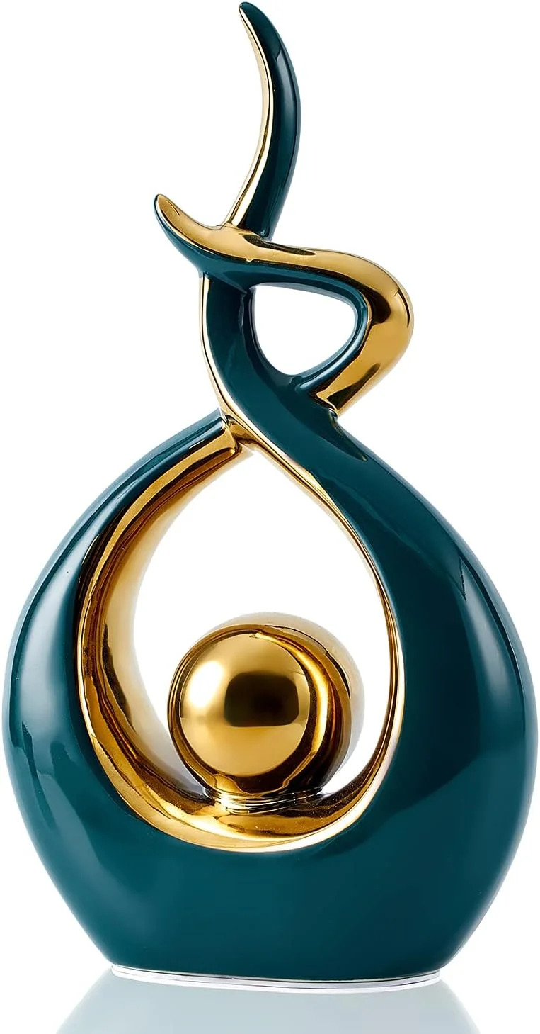 مجسمه سرامیکی هنر انتزاعی مدرن دکوراسیون منزل FJS، دکوری برای اتاق نشیمن، میز قهوه - ایده هدیه عالی ارتفاع 10.8 اینچ (سبز، کوچک) مجسمه سرامیکی هنر انتزاعی مدرن دکوراسیون منزل FJS، دکوری برای اتاق نشیمن، میز قهوه - ایده هدیه عالی ارتفاع 10.8 اینچ (سبز، کوچک)