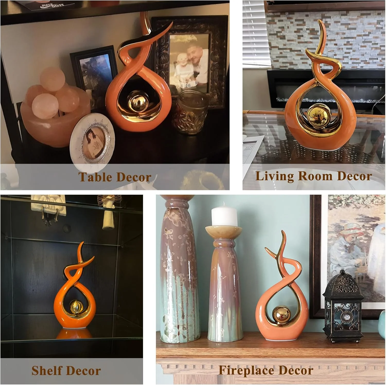 مجسمه سرامیکی هنری مدرن دکوراسیون منزل FJS، دکوری نارنجی برای میز قهوه، تزئینات خانه برای اتاق نشیمن، میز ناهارخوری، قفسه کتاب (ارتفاع 31 سانتی متر) مجسمه سرامیکی هنری مدرن دکوراسیون منزل FJS، دکوری نارنجی برای میز قهوه، تزئینات خانه برای اتاق نشیمن، میز ناهارخوری، قفسه کتاب (ارتفاع 31 سانتی متر)