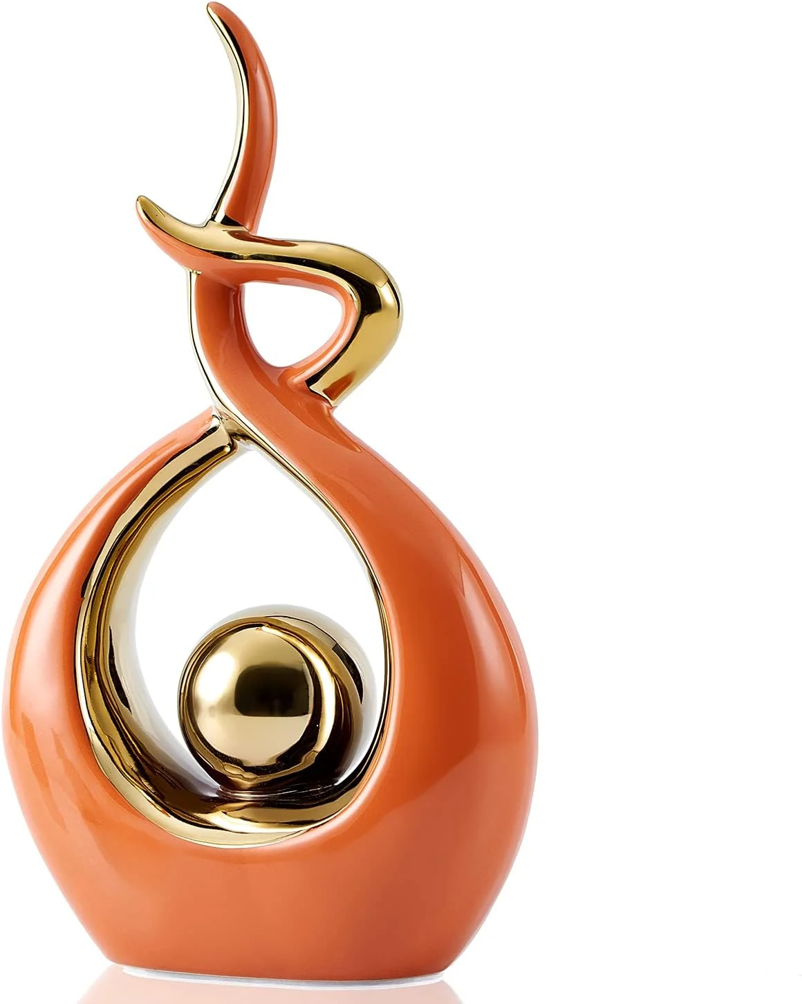 مجسمه سرامیکی هنری انتزاعی مدرن دکوراسیون منزل FJS، دکوری برای اتاق نشیمن، قطعه مرکزی میز قهوه - ایده هدیه عالی ارتفاع 27.4 سانتی متر (نارنجی، کوچک) مجسمه سرامیکی هنری انتزاعی مدرن دکوراسیون منزل FJS، دکوری برای اتاق نشیمن، قطعه مرکزی میز قهوه - ایده هدیه عالی ارتفاع 27.4 سانتی متر (نارنجی، کوچک)