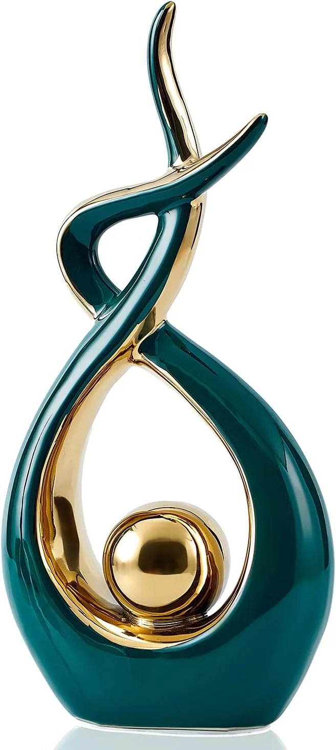 مجسمه سرامیکی هنری انتزاعی مدرن دکوراسیون منزل FJS، دکوری برای اتاق نشیمن، میز قهوه - ایده هدیه عالی، ارتفاع 32.5 سانتی متر (آبی-سبز، بزرگ) مجسمه سرامیکی هنری انتزاعی مدرن دکوراسیون منزل FJS، دکوری برای اتاق نشیمن، میز قهوه - ایده هدیه عالی، ارتفاع 32.5 سانتی متر (آبی-سبز، بزرگ)