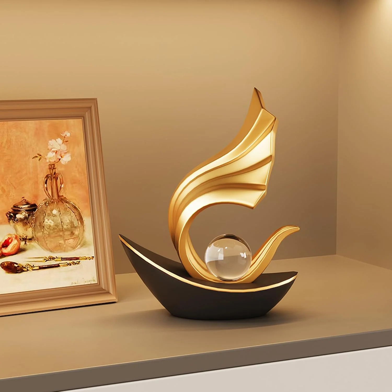 مجسمه قایق بادبانی مدرن FJS، دکوری اتاق نشیمن، مجسمه های دریایی برای میز قهوه، استند تلویزیون، قفسه کتاب، مجسمه قایق هنری انتزاعی دکور خانه (مشکی و طلایی) مجسمه قایق بادبانی مدرن FJS، دکوری اتاق نشیمن، مجسمه های دریایی برای میز قهوه، استند تلویزیون، قفسه کتاب، مجسمه قایق هنری انتزاعی دکور خانه (مشکی و طلایی)