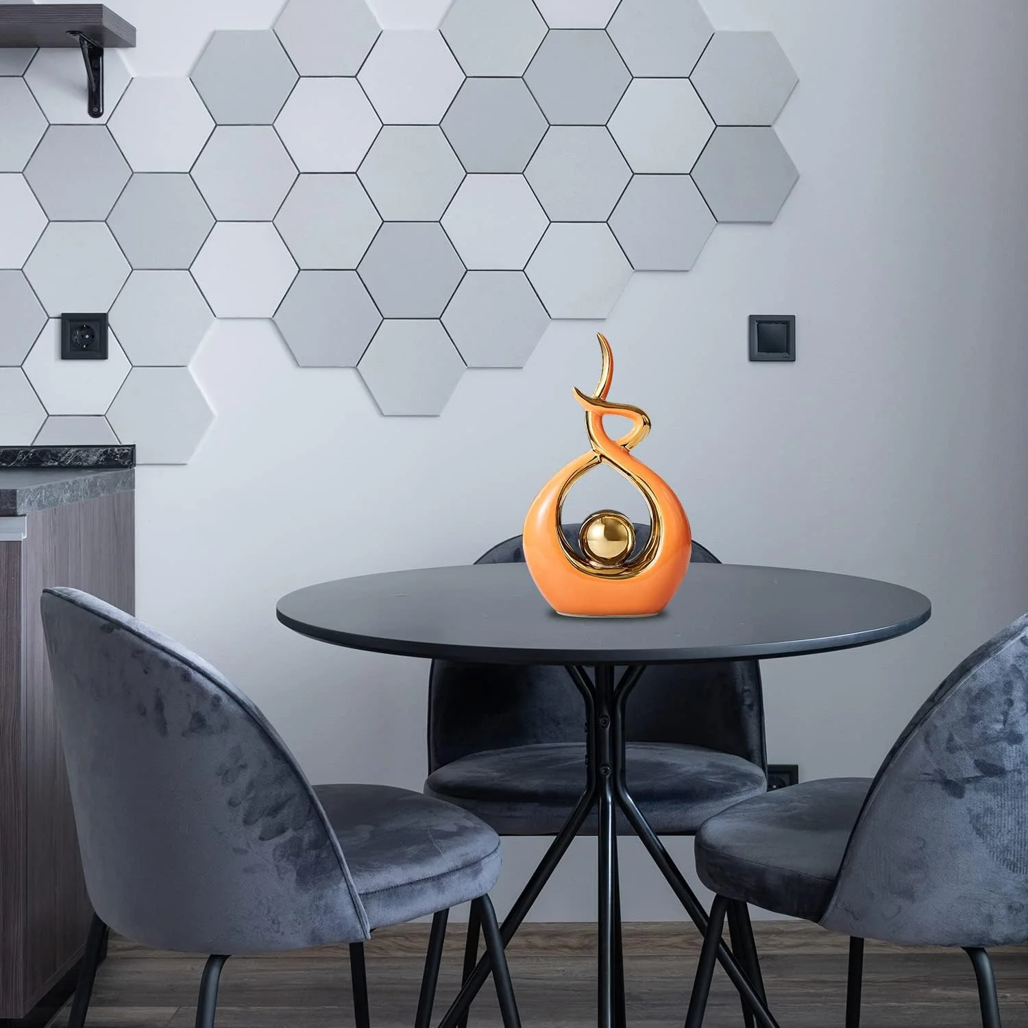 مجسمه سرامیکی هنری انتزاعی مدرن دکوراسیون منزل FJS، دکوری برای اتاق نشیمن، قطعه مرکزی میز قهوه - ایده هدیه عالی ارتفاع 27.4 سانتی متر (نارنجی، کوچک) مجسمه سرامیکی هنری انتزاعی مدرن دکوراسیون منزل FJS، دکوری برای اتاق نشیمن، قطعه مرکزی میز قهوه - ایده هدیه عالی ارتفاع 27.4 سانتی متر (نارنجی، کوچک)