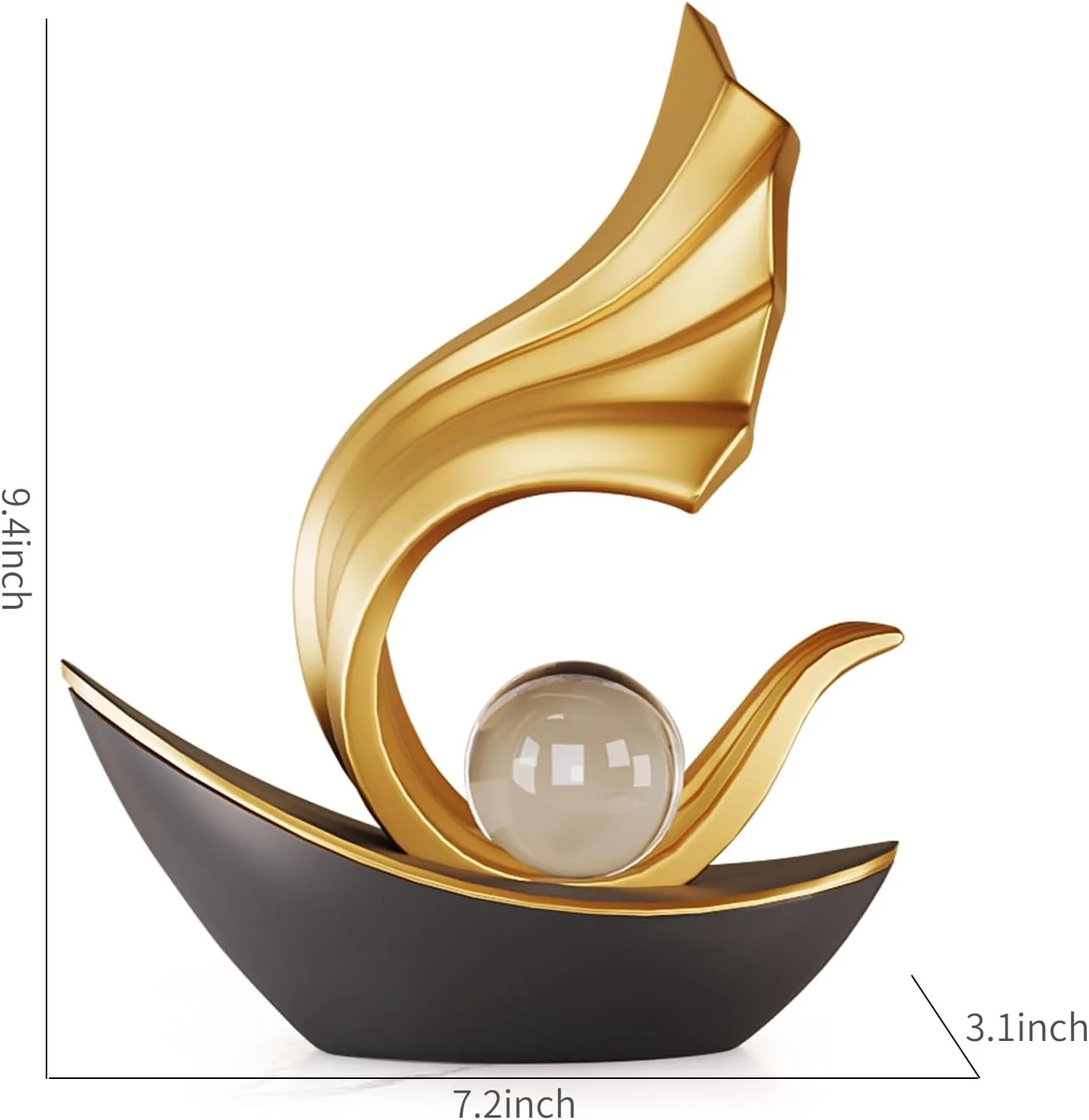 مجسمه قایق بادبانی مدرن FJS، دکوری اتاق نشیمن، مجسمه های دریایی برای میز قهوه، استند تلویزیون، قفسه کتاب، مجسمه قایق هنری انتزاعی دکور خانه (مشکی و طلایی) مجسمه قایق بادبانی مدرن FJS، دکوری اتاق نشیمن، مجسمه های دریایی برای میز قهوه، استند تلویزیون، قفسه کتاب، مجسمه قایق هنری انتزاعی دکور خانه (مشکی و طلایی)