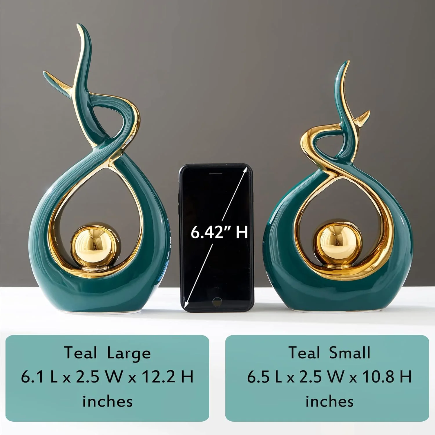 مجسمه سرامیکی هنری انتزاعی مدرن دکوراسیون منزل FJS، دکوری برای اتاق نشیمن، میز قهوه - ایده هدیه عالی، ارتفاع 32.5 سانتی متر (آبی-سبز، بزرگ) مجسمه سرامیکی هنری انتزاعی مدرن دکوراسیون منزل FJS، دکوری برای اتاق نشیمن، میز قهوه - ایده هدیه عالی، ارتفاع 32.5 سانتی متر (آبی-سبز، بزرگ)