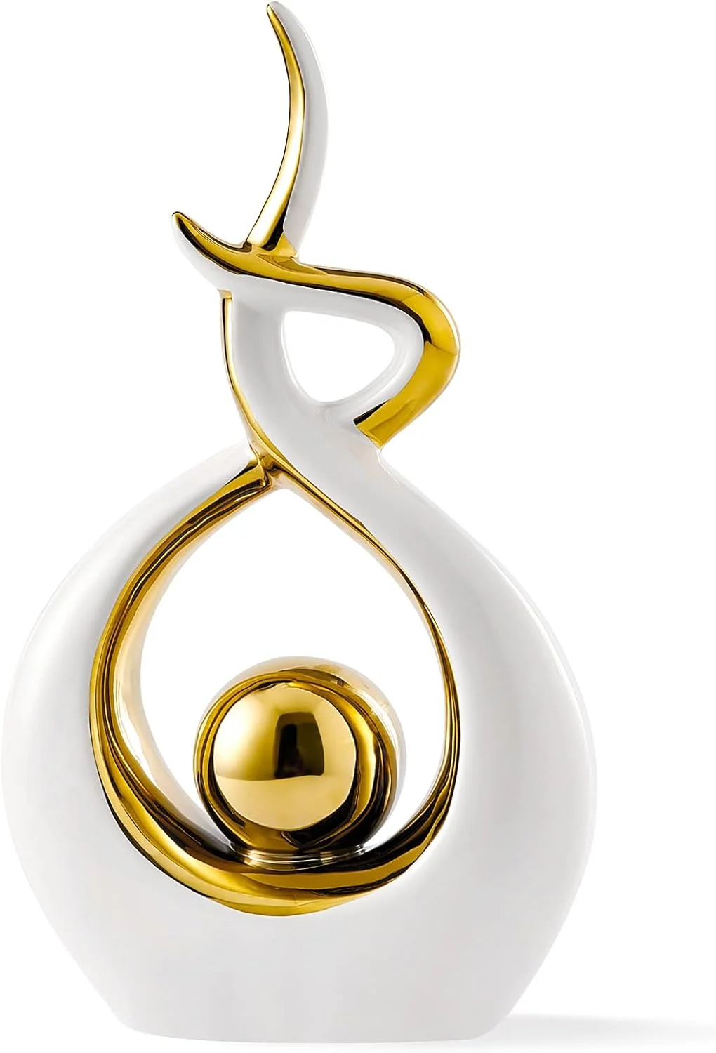 مجسمه سرامیکی هنری مدرن و انتزاعی FJS Home Decor، مناسب برای تزئین میز ناهارخوری، اتاق نشیمن و دفتر کار، ارتفاع 27.4 سانتی متر، طول 16.5 سانتی متر (سفید، کوچک) مجسمه سرامیکی هنری مدرن و انتزاعی FJS Home Decor، مناسب برای تزئین میز ناهارخوری، اتاق نشیمن و دفتر کار، ارتفاع 27.4 سانتی متر، طول 16.5 سانتی متر (سفید، کوچک)