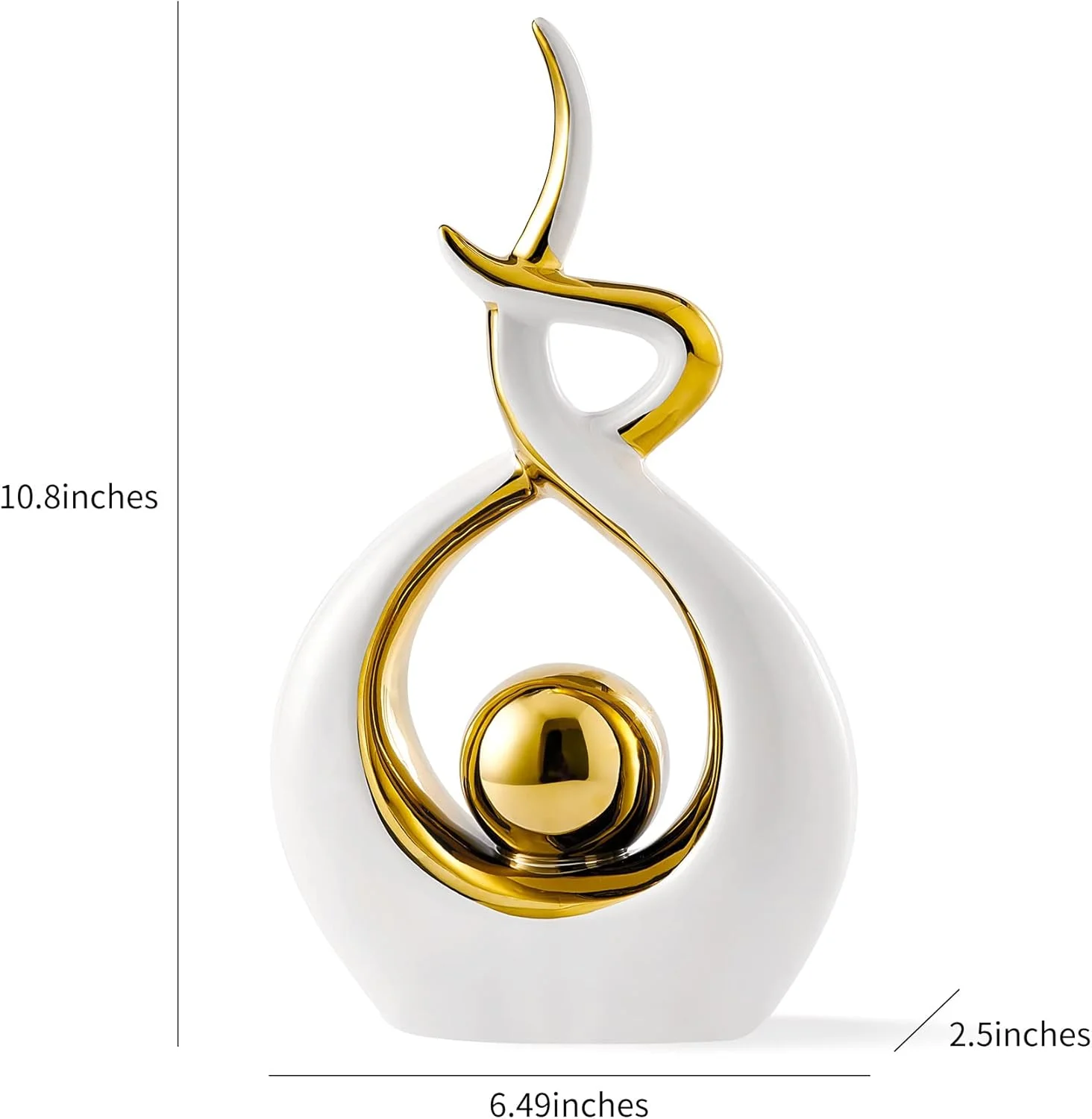 مجسمه سرامیکی هنری مدرن و انتزاعی FJS Home Decor، مناسب برای تزئین میز ناهارخوری، اتاق نشیمن و دفتر کار، ارتفاع 27.4 سانتی متر، طول 16.5 سانتی متر (سفید، کوچک) مجسمه سرامیکی هنری مدرن و انتزاعی FJS Home Decor، مناسب برای تزئین میز ناهارخوری، اتاق نشیمن و دفتر کار، ارتفاع 27.4 سانتی متر، طول 16.5 سانتی متر (سفید، کوچک)