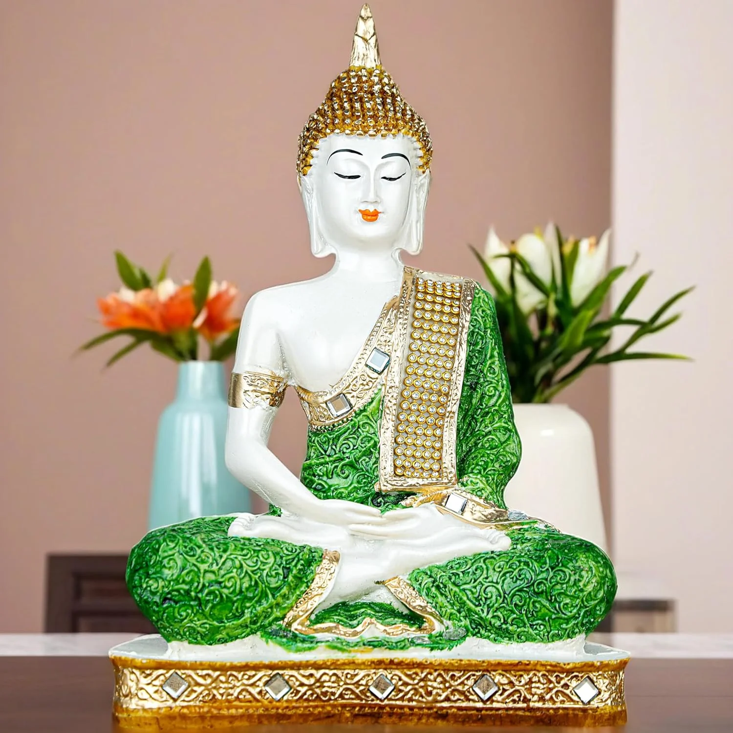 مجسمه تزئینی بودا نشسته در حالت مدیتیشن، 25 سانتیمتری، مناسب دکوراسیون منزل و هدیه مجسمه تزئینی بودا نشسته در حالت مدیتیشن، 25 سانتیمتری، مناسب دکوراسیون منزل و هدیه