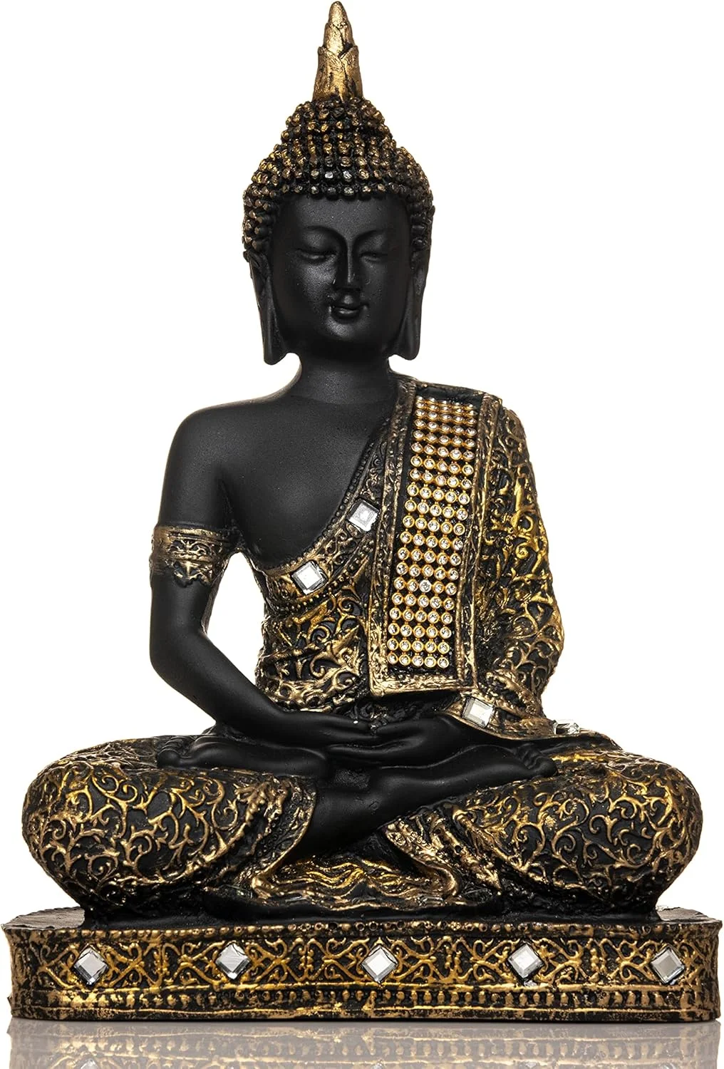 مجسمه تزئینی بودا نشسته در حال مدیتیشن، 25 سانتی‌متری، مناسب دکوراسیون منزل و هدیه