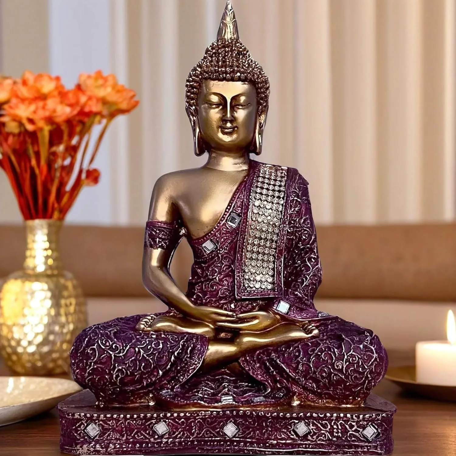 مجسمه تزئینی بودا نشسته در حال مدیتیشن، 25 سانتیمتری، مناسب دکوراسیون منزل و هدیه (1, RD_GOL-BS2) مجسمه تزئینی بودا نشسته در حال مدیتیشن، 25 سانتیمتری، مناسب دکوراسیون منزل و هدیه (1, RD_GOL-BS2)