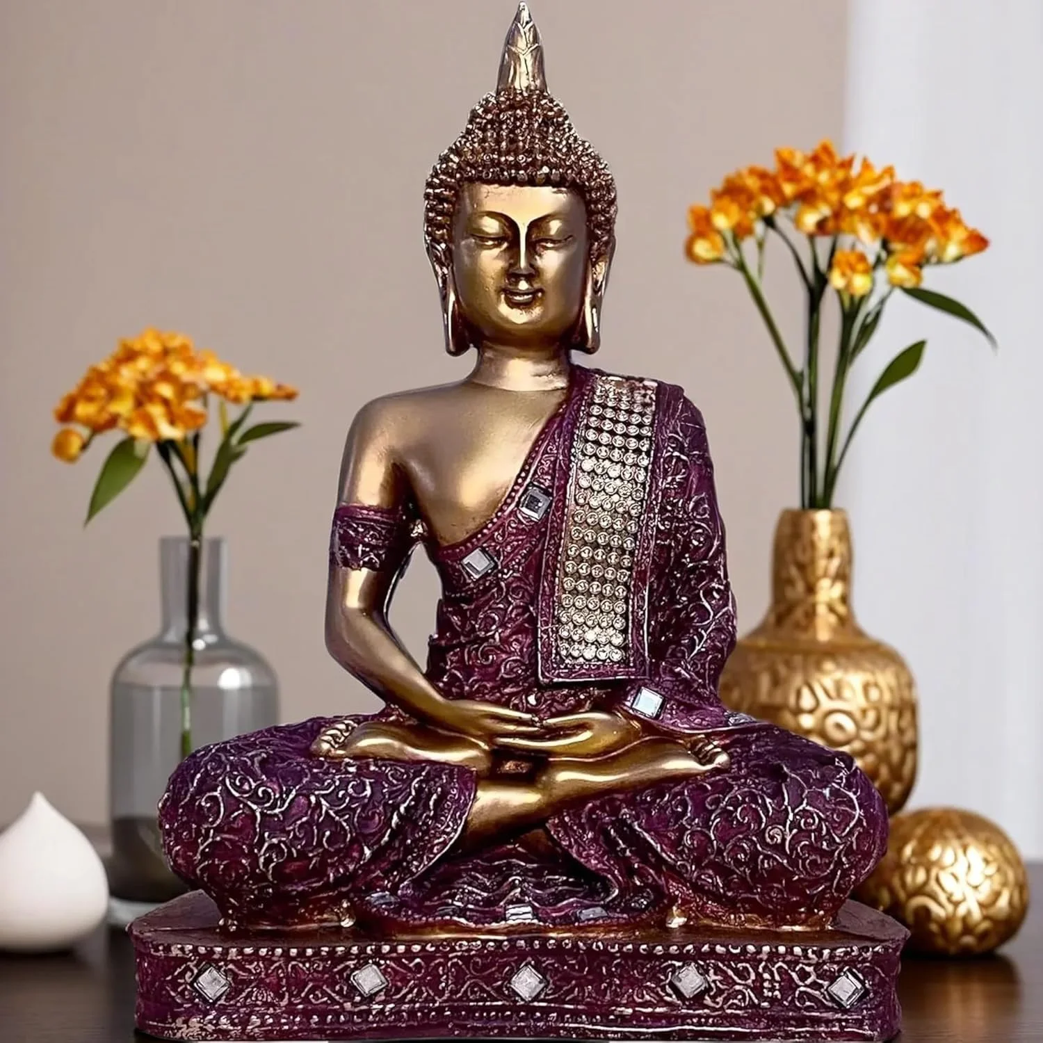 مجسمه تزئینی بودا نشسته در حال مدیتیشن، 25 سانتیمتری، مناسب دکوراسیون منزل و هدیه (1, RD_GOL-BS2) مجسمه تزئینی بودا نشسته در حال مدیتیشن، 25 سانتیمتری، مناسب دکوراسیون منزل و هدیه (1, RD_GOL-BS2)
