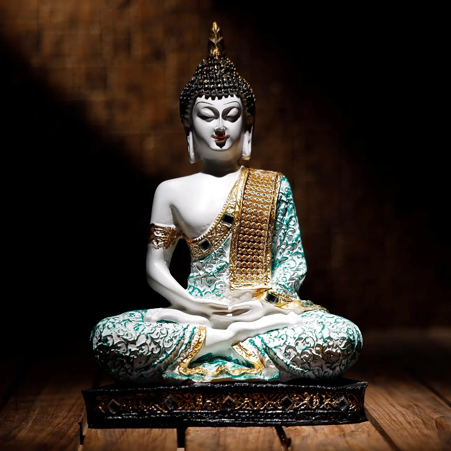 مجسمه بودای نشسته پلی رزین Global Grabbers، مناسب برای دکوراسیون منزل، هدیه - GRE1_WT-BS2-(00)، سبز مجسمه بودای نشسته پلی رزین Global Grabbers، مناسب برای دکوراسیون منزل، هدیه - GRE1_WT-BS2-(00)، سبز