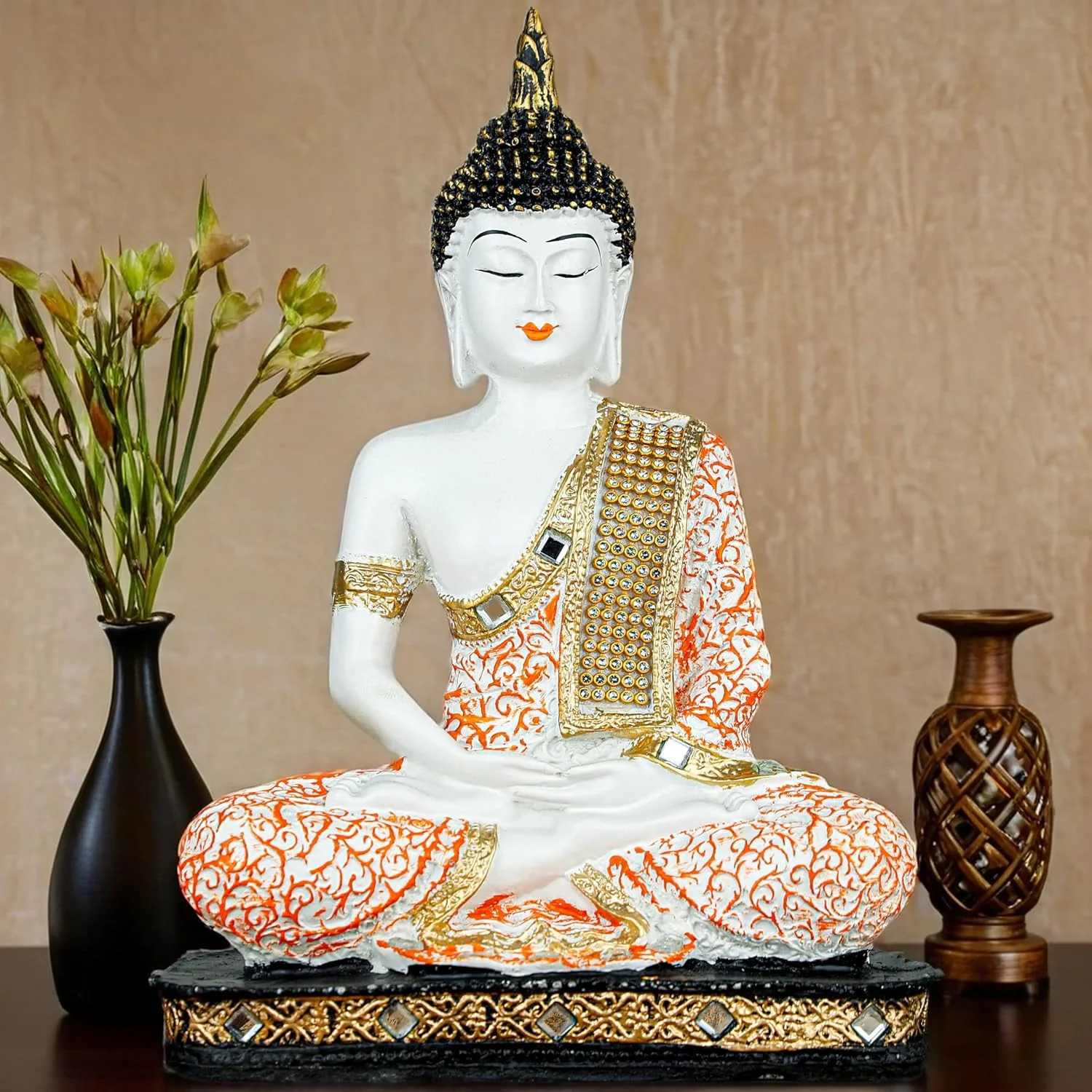 مجسمه بودای نشسته از جنس پلی رزین برای دکوراسیون منزل و هدیه - ORG1_WT-BS2-(00)، نارنجی مجسمه بودای نشسته از جنس پلی رزین برای دکوراسیون منزل و هدیه - ORG1_WT-BS2-(00)، نارنجی