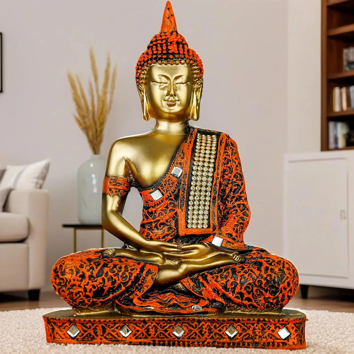 مجسمه بودای نشسته از جنس پلی رزین گلوبال گربرز، مناسب برای دکوراسیون منزل و هدیه (ORG_GOL) مجسمه بودای نشسته از جنس پلی رزین گلوبال گربرز، مناسب برای دکوراسیون منزل و هدیه (ORG_GOL)