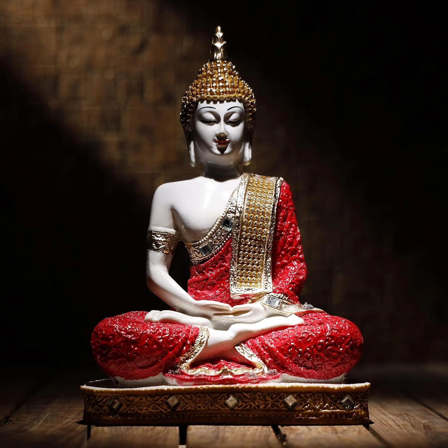 مجسمه تزئینی بودای نشسته از جنس پلی رزین، مناسب برای دکوراسیون منزل و هدیه - RD_WT/GL-BS2-(00)، قرمز مجسمه تزئینی بودای نشسته از جنس پلی رزین، مناسب برای دکوراسیون منزل و هدیه - RD_WT/GL-BS2-(00)، قرمز