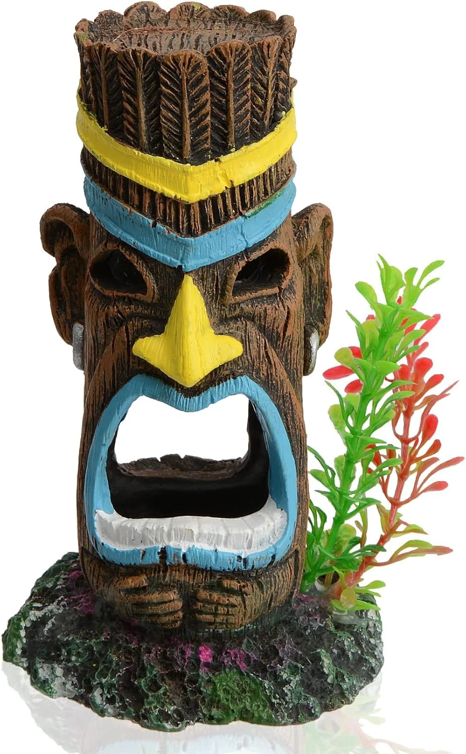 دکوراسیون آکواریوم KASTWAVE، مجسمه خلاقانه توتم بومیان مایا، لوازم جانبی آکواریوم، تزئینات آکواریوم محل استراحت و مخفی شدن ماهی بتا، مناسب برای آب شیرین، دکور تانک آب شور، تراریوم