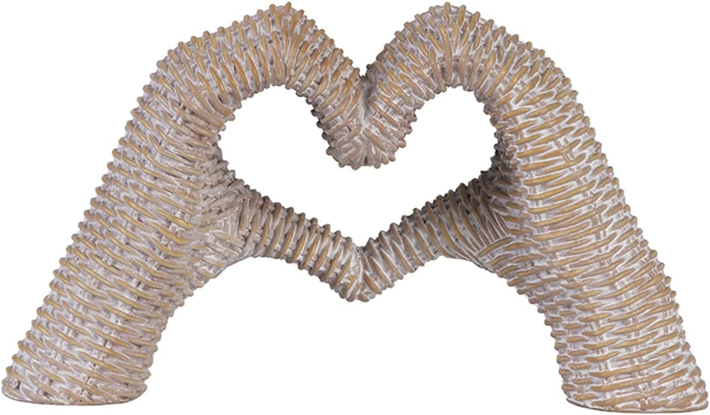 مجسمه دکوری قلب رزینی تزویق، مناسب اتاق نشیمن، اتاق خواب، قفسه کتاب، میز قهوه، هدیه برای بانوان، لوازم جانبی انگشتی منزل، مجسمه هنری مدرن