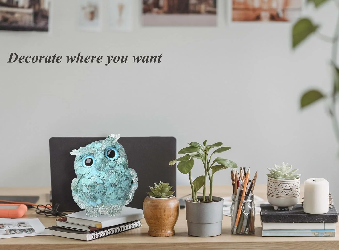 مجسمه جغد تزویق، کریستال شفابخش طبیعی، مجسمه جیبی جغد حیوانات زیبا، سنگ قیمتی انرژی معنوی ریکی، هدیه دکوری میز اتاق کار منزل، برای زنان و مردان