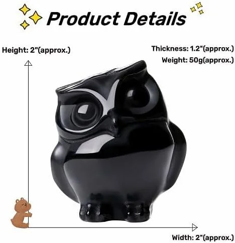 تزئین جغد تزویق از ابسیدین سیاه، تزئین سنگ تراشیده شده طبیعی، مجسمه سنگ قیمتی صیقلی، هدیه معنوی جغد برای زنان و مردان تزئین جغد تزویق از ابسیدین سیاه، تزئین سنگ تراشیده شده طبیعی، مجسمه سنگ قیمتی صیقلی، هدیه معنوی جغد برای زنان و مردان