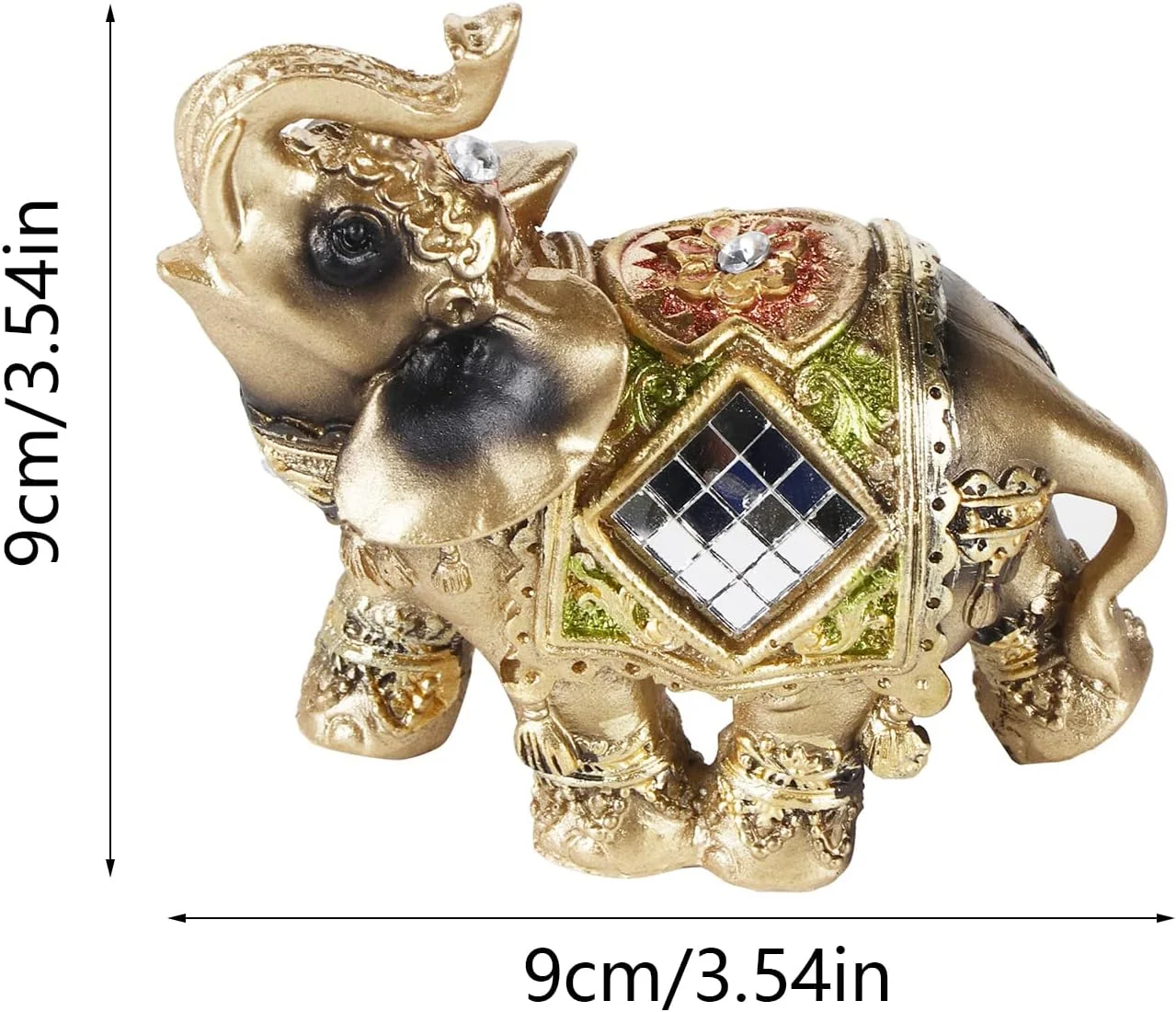 مجسمه فیل سبز خوش شانس فنگ شویی، دکوری و هدیه (شیپور سبز)