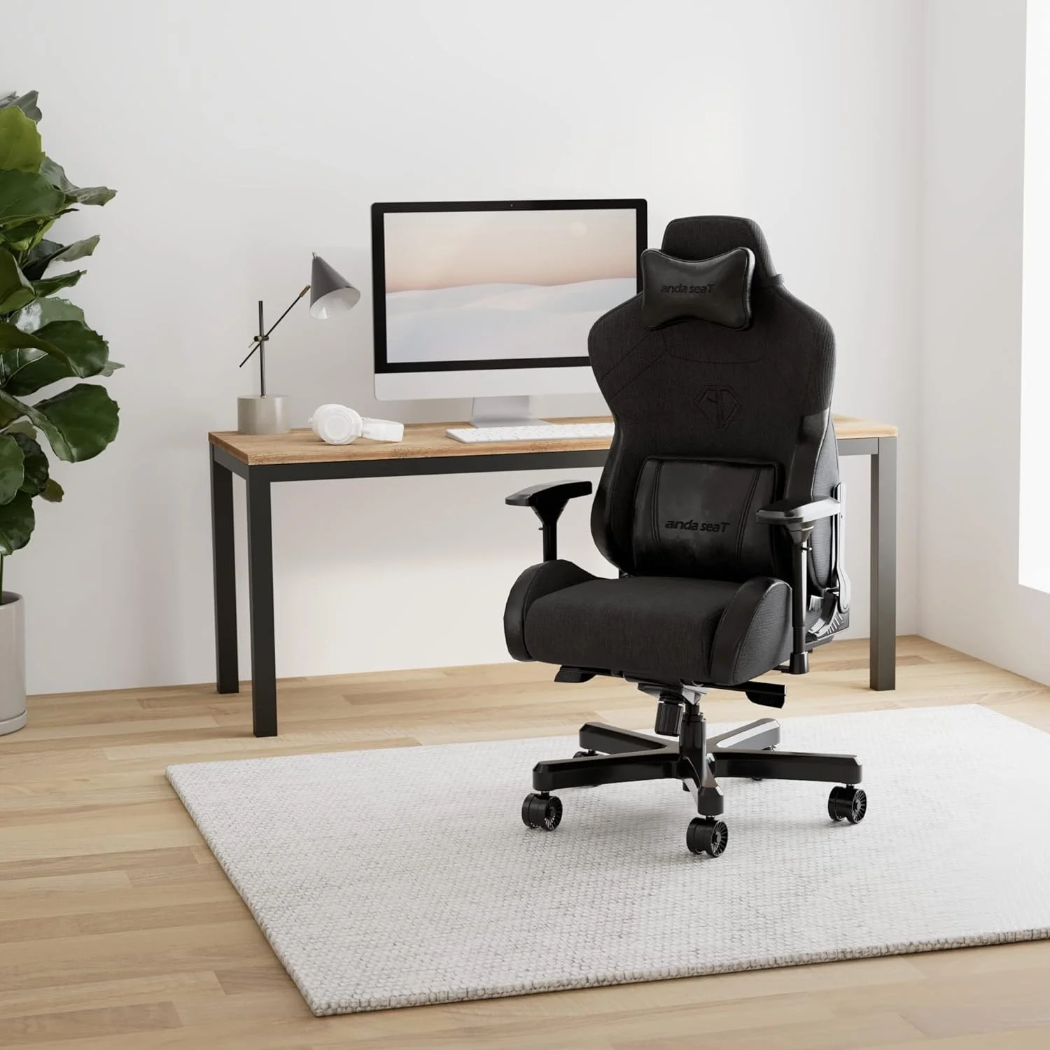 صندلی گیمینگ پارچه ای مشکی Anda Seat T-Pro 2 Pro - صندلی گیمینگ پارچه ای ممتاز، صندلی ارگونومیک میز کار با پشتیبانی گردن و کمر - صندلی های گیمینگ برای بزرگسالان و نوجوانان