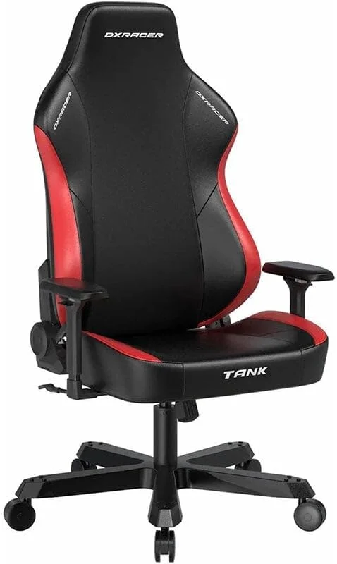 صندلی گیمینگ Dxracer، پایه صندلی فوق عریض 24.8 اینچی، پشتی سر و کمر مغناطیسی، صندلی گیمینگ سنگین برای گیمرهای قد بلند و بزرگ، طول عمر تقویت شده 15 برابر، GC/XXLTM23LTA/NR، تانک مشکی، قرمز