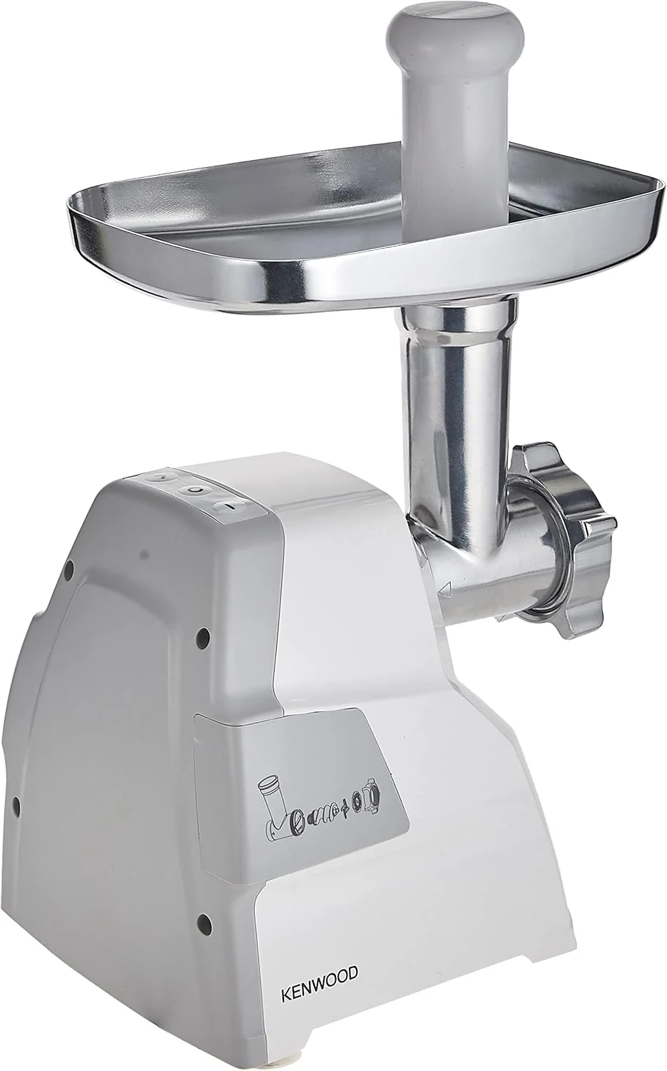چرخ گوشت کنوود 2100 وات با لوازم جانبی کبه ساز، سوسیس ساز، بیسکویت ساز، لوله تغذیه و 3 صفحه فولادی ضد زنگ برای نتایج ریز، متوسط و درشت مدل MGP40.000WH سفید چرخ گوشت کنوود 2100 وات با لوازم جانبی کبه ساز، سوسیس ساز، بیسکویت ساز، لوله تغذیه و 3 صفحه فولادی ضد زنگ برای نتایج ریز، متوسط و درشت مدل MGP40.000WH سفید