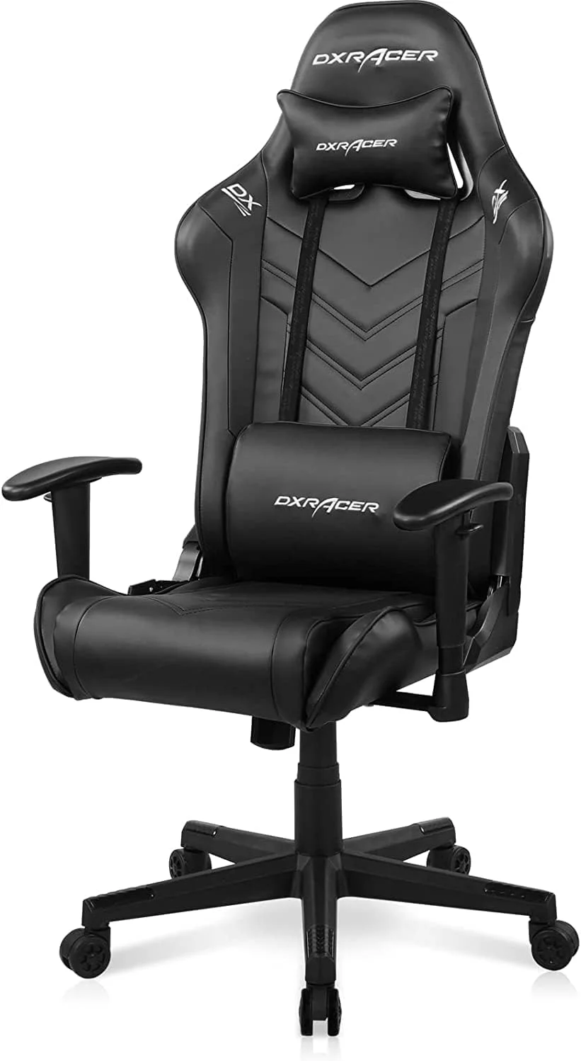 صندلی گیمینگ سری پرنس Dxracer، صندلی کامپیوتر اداری مسابقه ای با چرم PVC مرغوب، با تکیه گاه ارگونومیک سر و کمر، استاندارد، مشکی (نو) صندلی گیمینگ سری پرنس Dxracer، صندلی کامپیوتر اداری مسابقه ای با چرم PVC مرغوب، با تکیه گاه ارگونومیک سر و کمر، استاندارد، مشکی (نو)