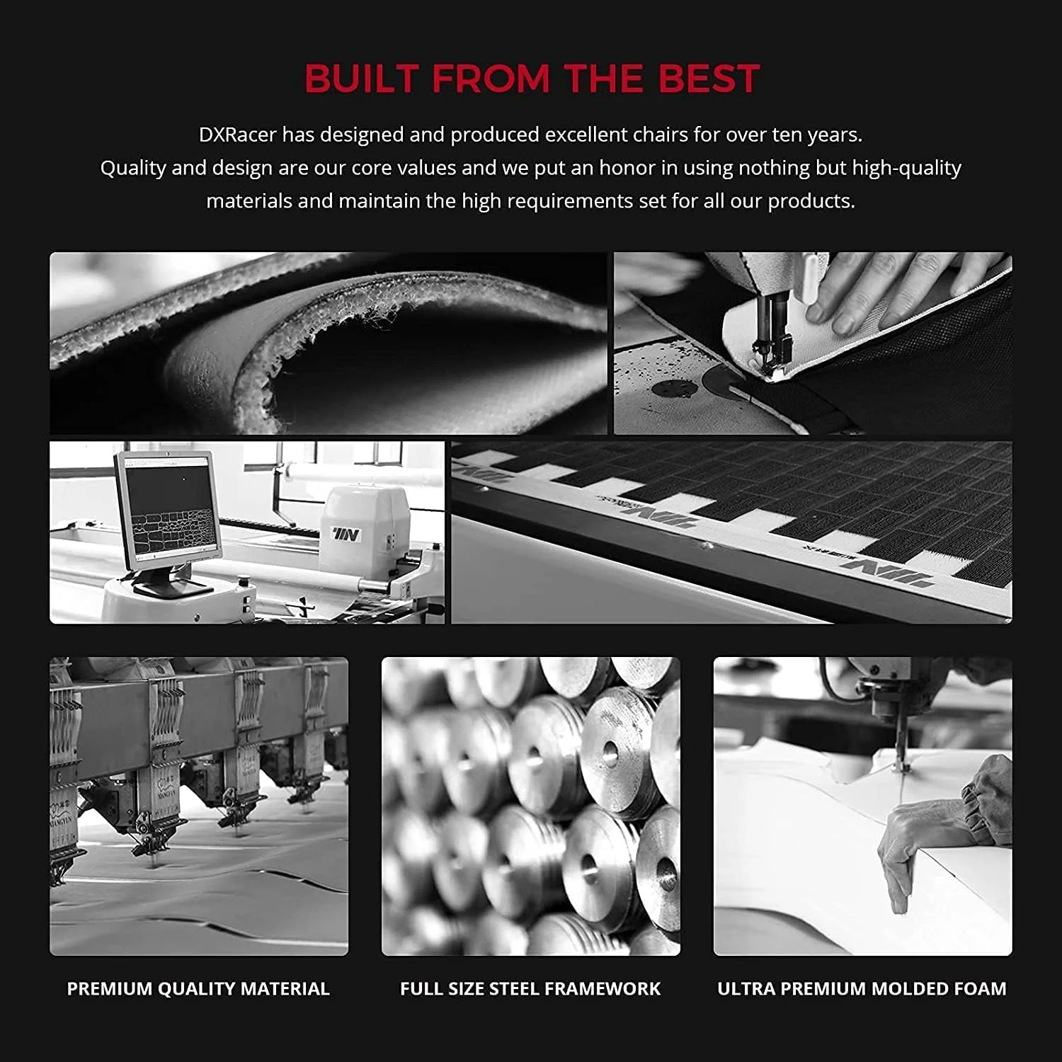 صندلی گیمینگ سری پرنس Dxracer، صندلی کامپیوتر اداری مسابقه ای با چرم PVC مرغوب، با تکیه گاه ارگونومیک سر و کمر، استاندارد، مشکی (نو)