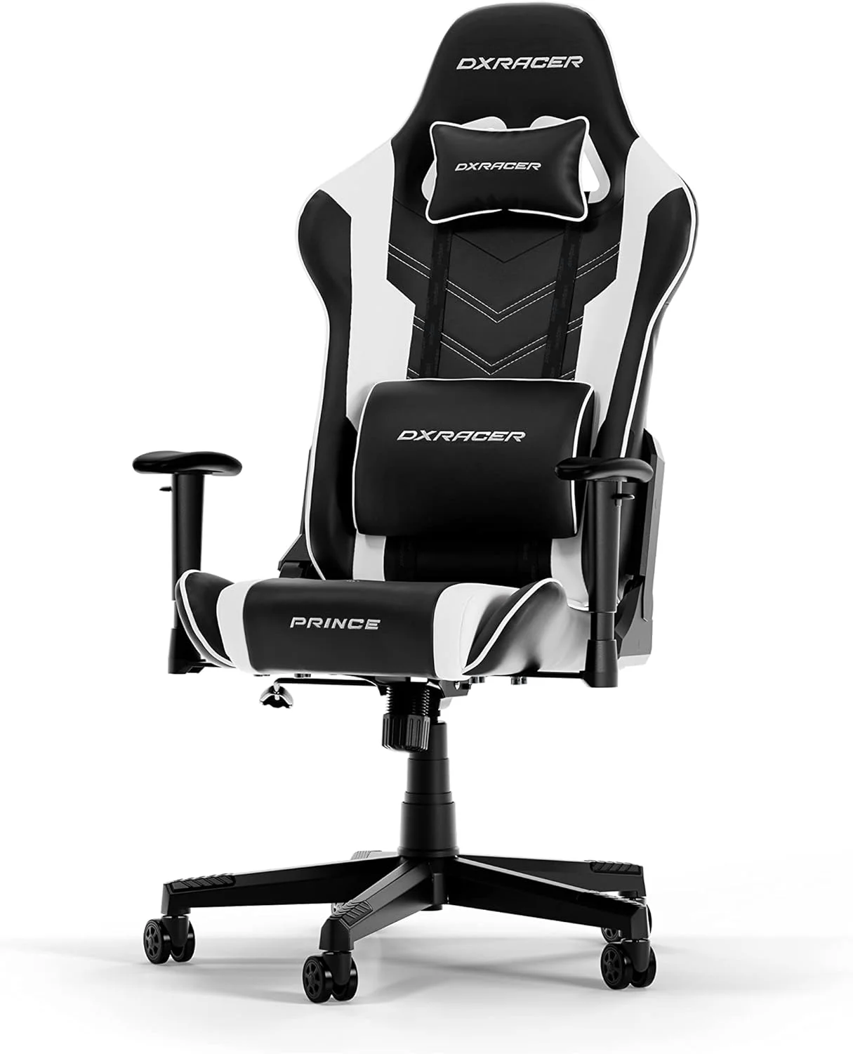 صندلی گیمینگ DXRacer Prince P132 (مدل اصلی)، چرم مصنوعی، مشکی-سفید، تا قد 185 سانتی متر صندلی گیمینگ DXRacer Prince P132 (مدل اصلی)، چرم مصنوعی، مشکی-سفید، تا قد 185 سانتی متر
