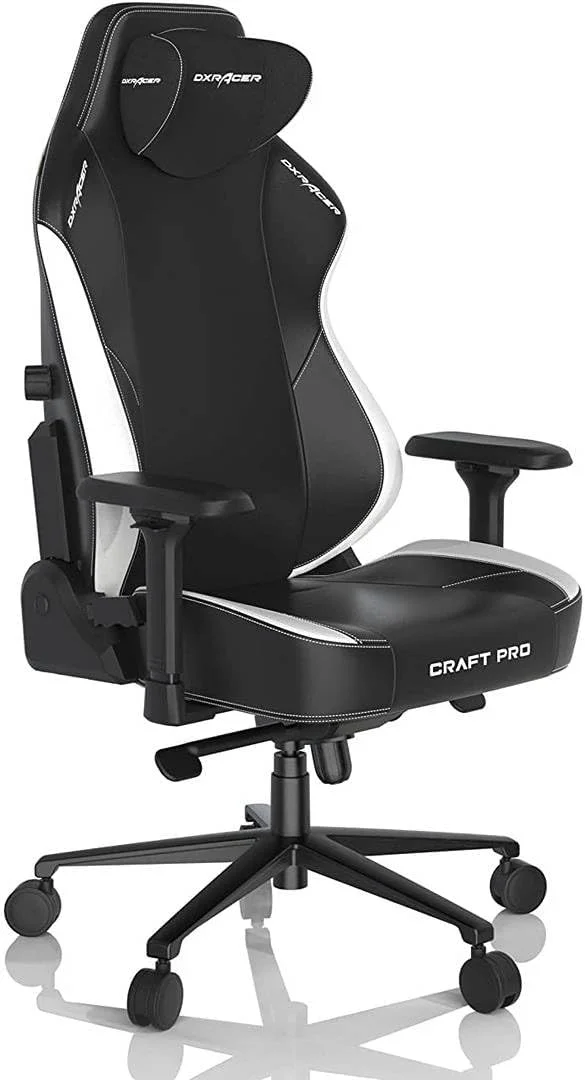 صندلی گیمینگ Dxracer Cloud Comfort - طراحی ارگونومیک پشتی بلند، دسته های قابل تنظیم 4D، تکیه گاه سر بدون فشار، 15 درجه قابلیت گهواره ای و قفل شیب، سایز L - مشکی و سفید - GC/LCF23LTA/NW