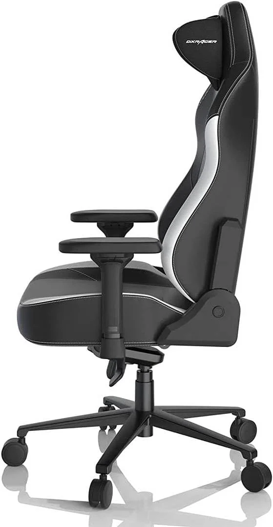 صندلی گیمینگ Dxracer Cloud Comfort - طراحی ارگونومیک پشتی بلند، دسته های قابل تنظیم 4D، تکیه گاه سر بدون فشار، 15 درجه قابلیت گهواره ای و قفل شیب، سایز L - مشکی و سفید - GC/LCF23LTA/NW