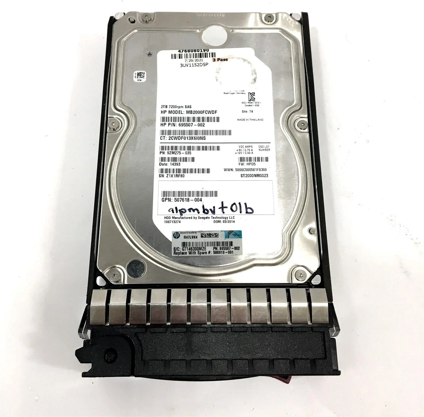 هارد دیسک درایو 2 ترابایتی اچ پی 507616-B21، 3.5 اینچی، دو پورت هارد دیسک درایو 2 ترابایتی اچ پی 507616-B21، 3.5 اینچی، دو پورت