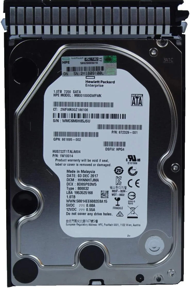 هارد دیسک ۱ ترابایتی اچ پی HPE، 6G SATA، 7.2K، 3.5 اینچی LFF MDL SC (862128-001,861691-B21,872329-001,861695-002,1W10014) هارد دیسک ۱ ترابایتی اچ پی HPE، 6G SATA، 7.2K، 3.5 اینچی LFF MDL SC (862128-001,861691-B21,872329-001,861695-002,1W10014)