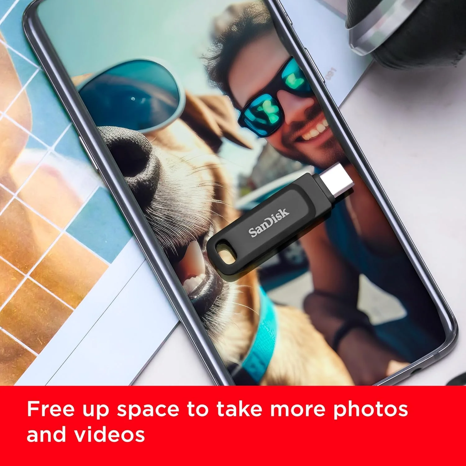 فلش مموری سن‌دیسک Ultra Dual Drive Go با ظرفیت 1 ترابایت، USB Type-C، مشکی - مدل SDDDC3-1T00-G46