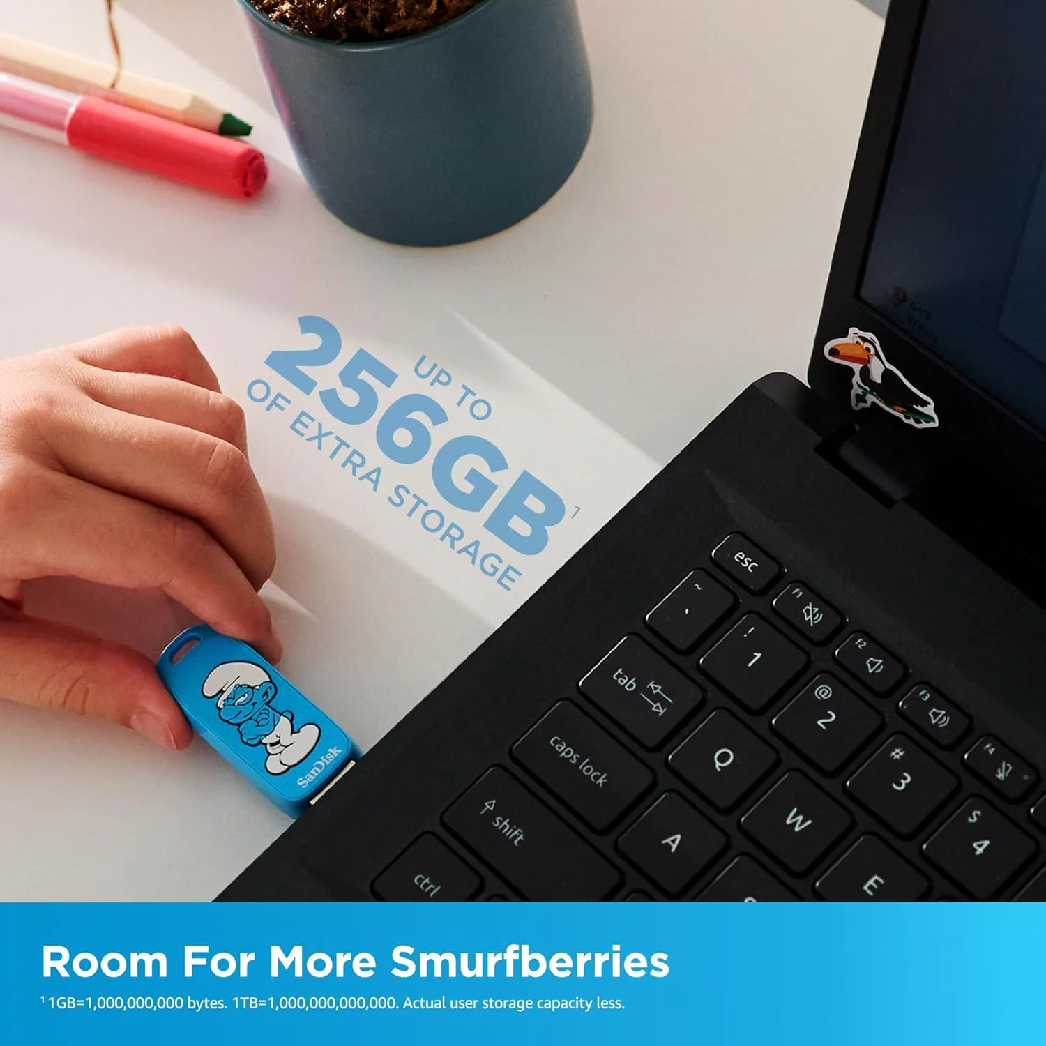 فلش مموری 256 گیگابایتی طرح اسمورف ها، مدل اسمورفت - سرعت تا 130 مگابایت بر ثانیه، USB Type-A، مناسب کنسول های بازی و کامپیوتر - SDCZIS-256G-G46