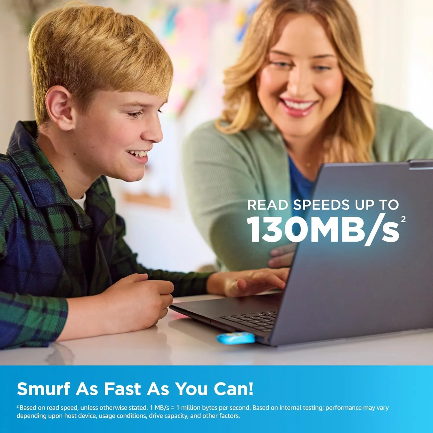 فلش مموری 256 گیگابایتی طرح اسمورف ها، مدل اسمورفت - سرعت تا 130 مگابایت بر ثانیه، USB Type-A، مناسب کنسول های بازی و کامپیوتر - SDCZIS-256G-G46