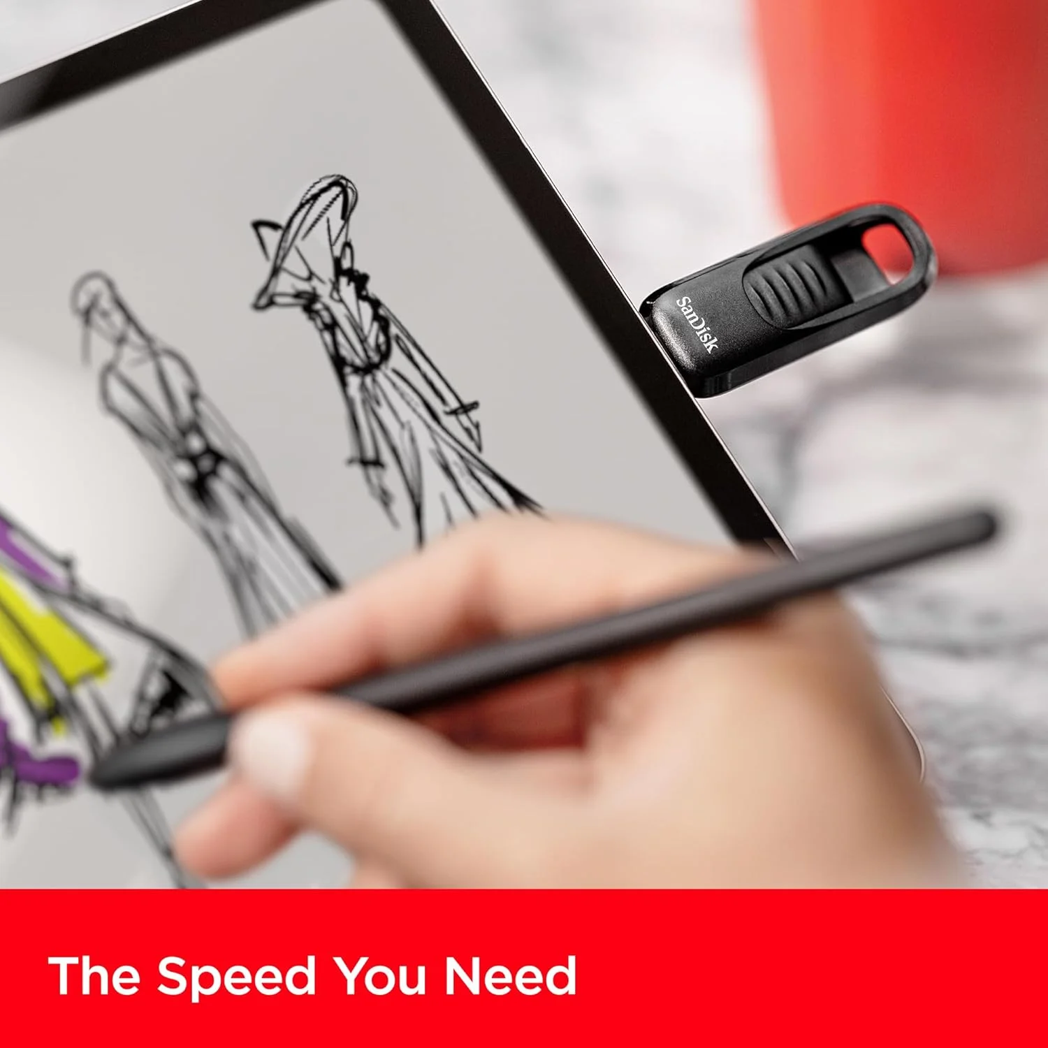 فلش مموری سن‌دیسک Ultra Slider با ظرفیت 256 گیگابایت، رابط USB Type-C، سرعت خواندن تا 400 مگابایت بر ثانیه، کانکتور کشویی، USB 3.2 Gen 1، رنگ مشکی