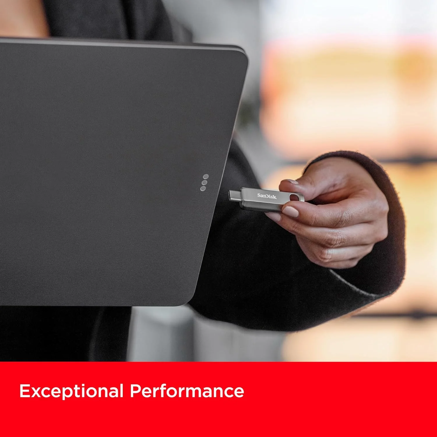 فلش درایو USB Type-C سن‌دیسک Ultra Luxe با ظرفیت 1 ترابایت - سرعت تا 400 مگابایت بر ثانیه، USB 3.2 Gen 1، طراحی فلزی ممتاز - SDCZ75-1T00-G46