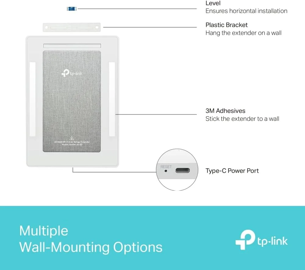 تقویت کننده محدوده وای فای 6 دو بانده TP-Link Archer Air E5-AX3000 | رومینگ هوشمند | آنتن های هوشمند | گزینه های نصب دیواری متعدد | پهنای کانال گسترده تر 160 مگاهرتز | سازگار با EasyMesh | MU-MIMO تقویت کننده محدوده وای فای 6 دو بانده TP-Link Archer Air E5-AX3000 | رومینگ هوشمند | آنتن های هوشمند | گزینه های نصب دیواری متعدد | پهنای کانال گسترده تر 160 مگاهرتز | سازگار با EasyMesh | MU-MIMO