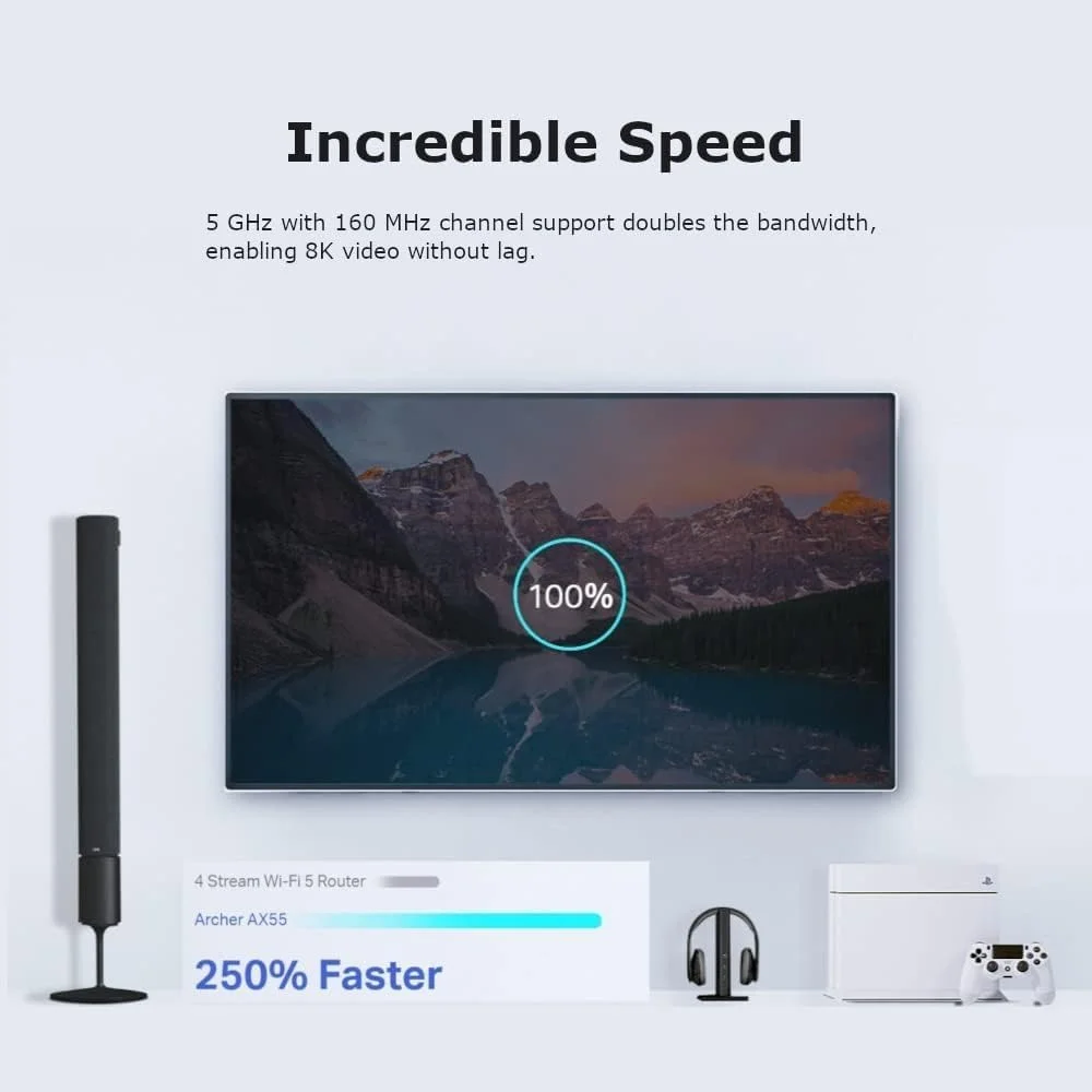 روتر بیسیم گیگابیتی دو بانده TP-Link با پشتیبانی از Wi-Fi 6 AX3000 Mbps، پشتیبانی از OneMesh™، دارای 1 پورت USB 3.0، مناسب برای بازی Xbox/PS4/Steam و 8K، سازگار با Alexa (Archer AX55) روتر بیسیم گیگابیتی دو بانده TP-Link با پشتیبانی از Wi-Fi 6 AX3000 Mbps، پشتیبانی از OneMesh™، دارای 1 پورت USB 3.0، مناسب برای بازی Xbox/PS4/Steam و 8K، سازگار با Alexa (Archer AX55)