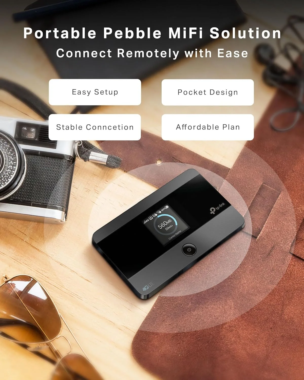 مودم همراه 4G TP-Link مدل MiFi M7350، هات اسپات موبایل وای فای LTE Cat4، دانگل اینترنت 150 مگابیت بر ثانیه، سازگاری جهانی، تا 8 ساعت عمر باتری، نمایشگر LED، مدیریت آسان با اپلیکیشن